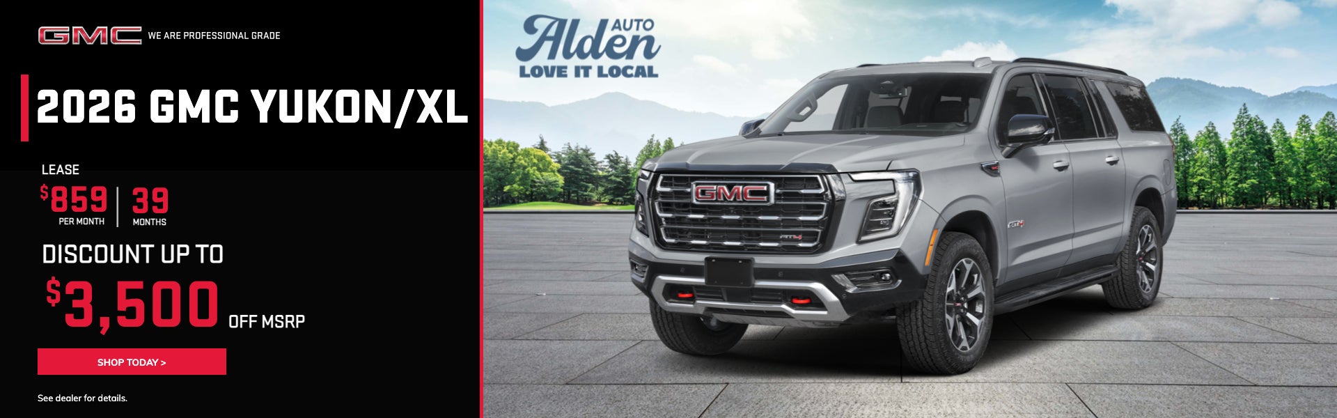 2026 GMC Yukon/XL $859 for 39 months
