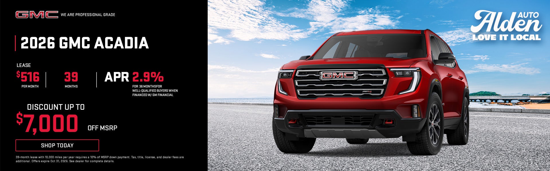2026 GMC Acadia October offers at Alden GMC