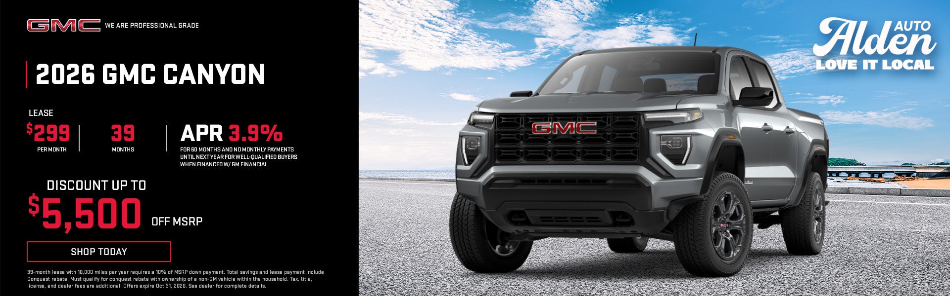 Alden GMC October Canyon offers
