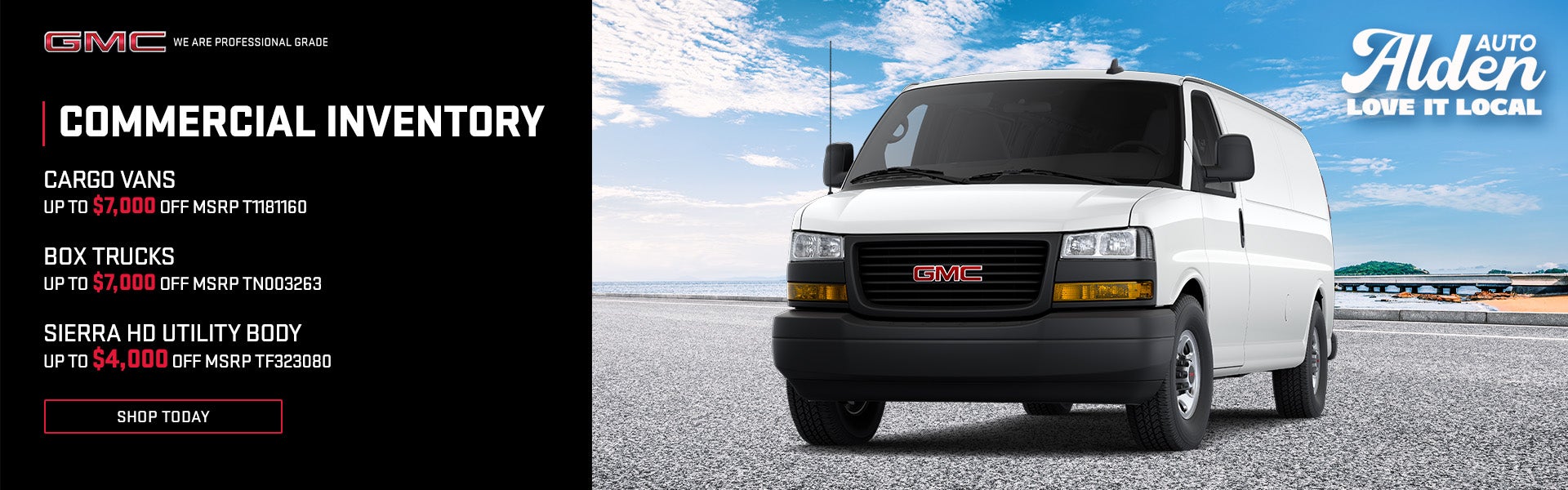Alden GMC October commercial vehicle offers